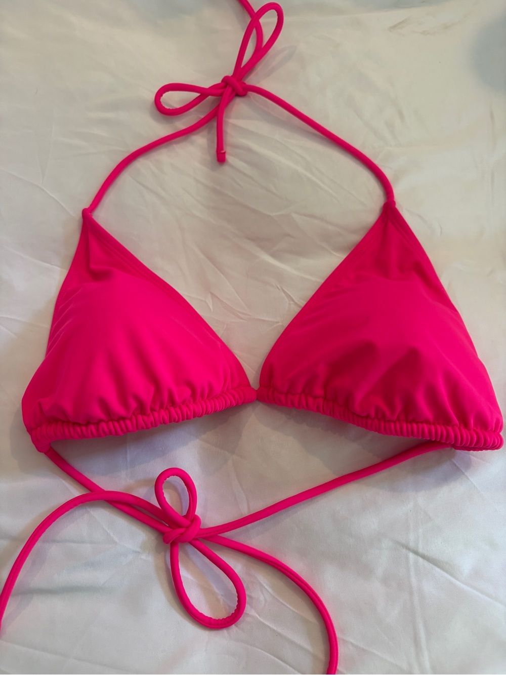No Boundaries Hot Pink Triangle Bikini Top